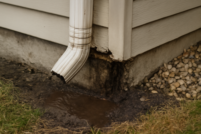 Downspout Failure Water Removal